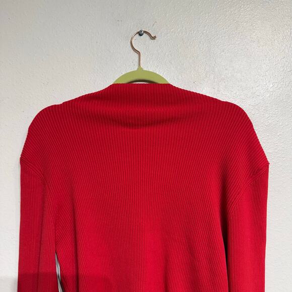 H&M Divided Red Rib-Knit Long Sleeve Top Sz XL - Picture 7 of 11